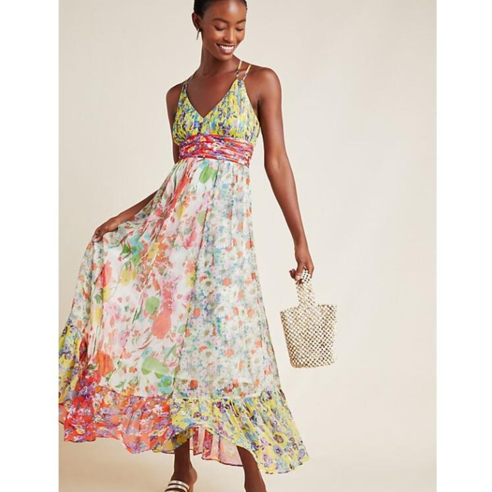 Anthropologie Malibu Floral Maxi Dress